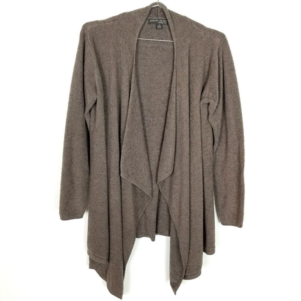 Barefoot Dreams Women CozyChic Lite Island Wrap Cardigan Sz 1X Brown Open Sweate